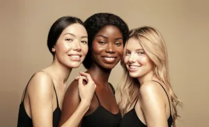 ethnic rhinoplasty three woman after consulting with the best rhinoplasty surgeon London, who has performed a revision rhinoplasty